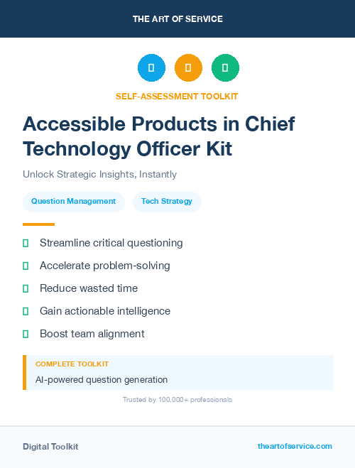 Accessible Products in Chief Technology Officer Kit