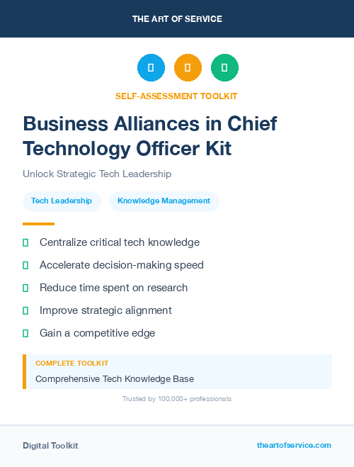 Business Alliances in Chief Technology Officer Kit