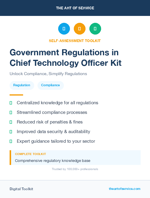 Government Regulations in Chief Technology Officer Kit