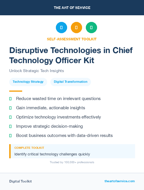Disruptive Technologies in Chief Technology Officer Kit