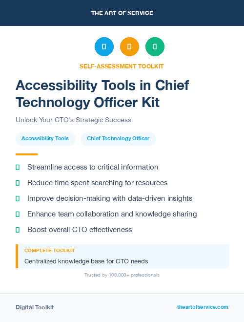 Accessibility Tools in Chief Technology Officer Kit