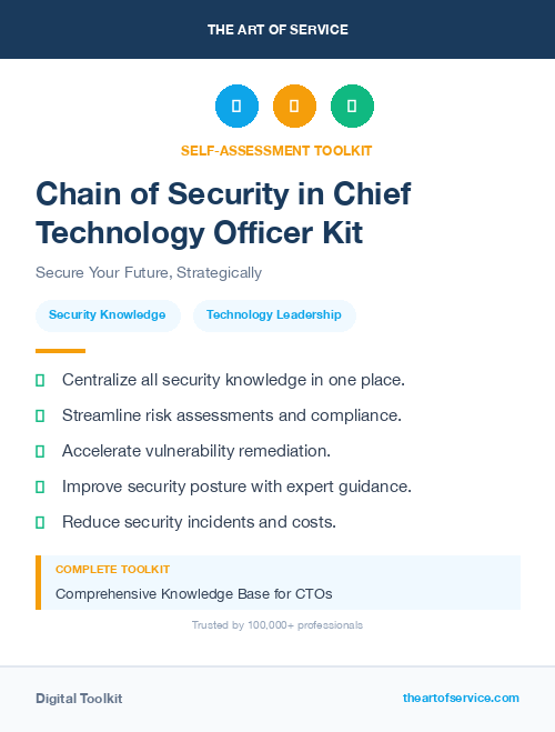 Chain of Security in Chief Technology Officer Kit