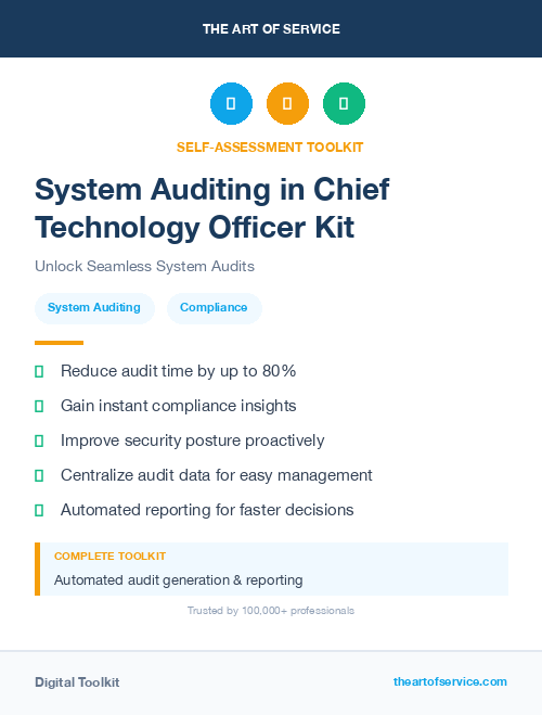 System Auditing in Chief Technology Officer Kit
