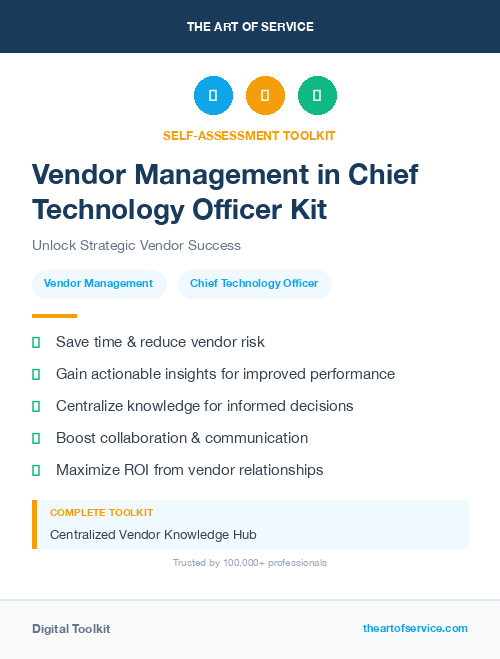 Vendor Management in Chief Technology Officer Kit