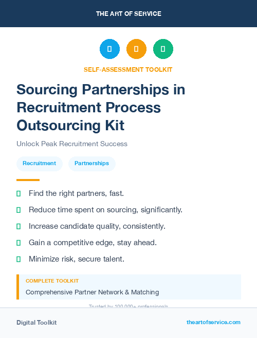 Sourcing Partnerships in Recruitment Process Outsourcing Kit