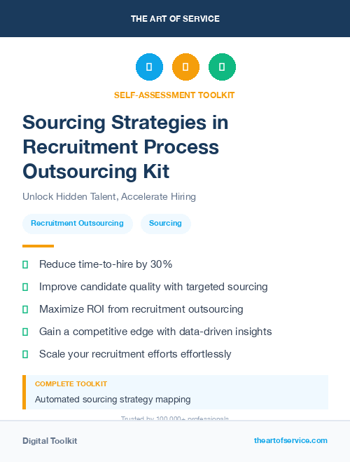 Sourcing Strategies in Recruitment Process Outsourcing Kit