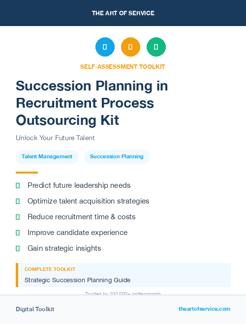 Succession Planning in Recruitment Process Outsourcing Kit