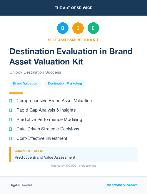 Destination Evaluation in Brand Asset Valuation Kit