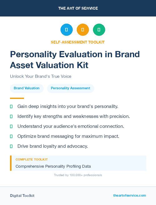 Personality Evaluation in Brand Asset Valuation Kit