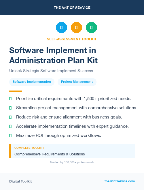 Software Implement in Administration Plan Kit