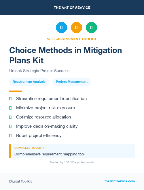Choice Methods in Mitigation Plans Kit