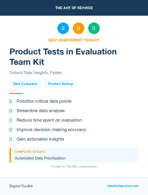 Product Tests in Evaluation Team Kit