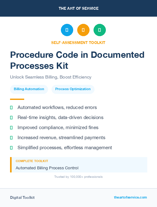 Procedure Code in Documented Processes Kit
