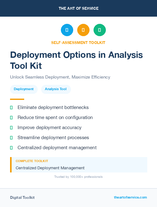 Deployment Options in Analysis Tool Kit