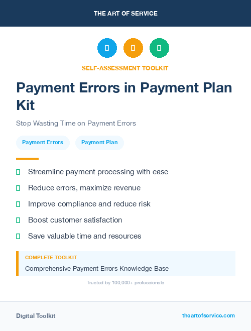 Payment Errors in Payment Plan Kit