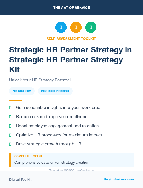 Strategic HR Partner Strategy in Strategic HR Partner Strategy Kit