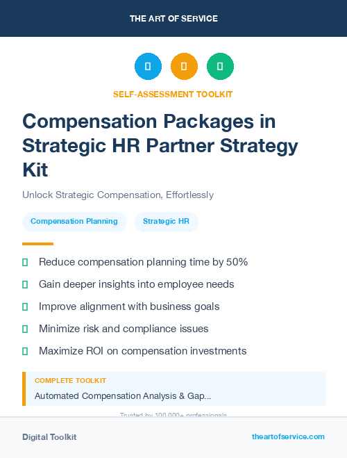 Compensation Packages in Strategic HR Partner Strategy Kit