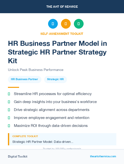 HR Business Partner Model in Strategic HR Partner Strategy Kit