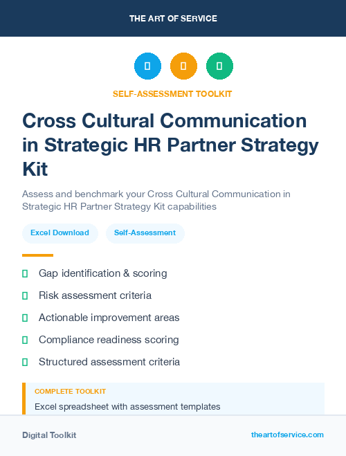 Cross Cultural Communication in Strategic HR Partner Strategy Kit