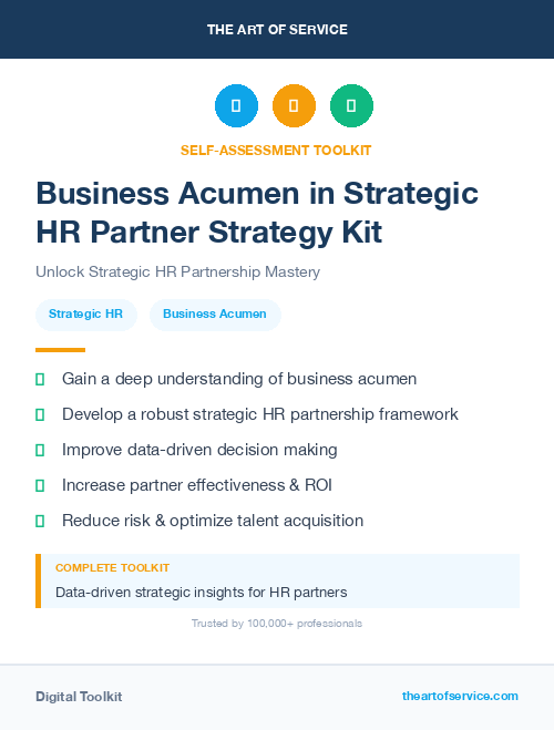 Business Acumen in Strategic HR Partner Strategy Kit