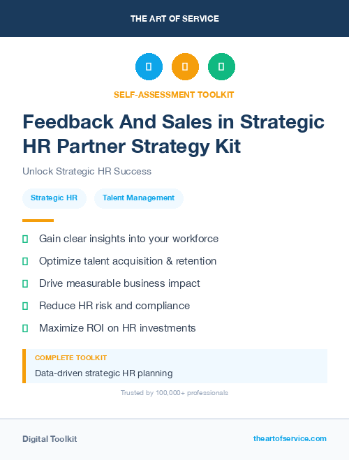 Feedback And Sales in Strategic HR Partner Strategy Kit