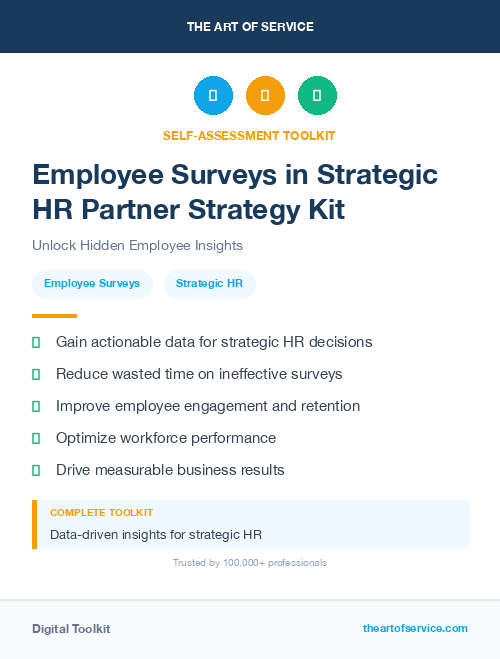 Employee Surveys in Strategic HR Partner Strategy Kit