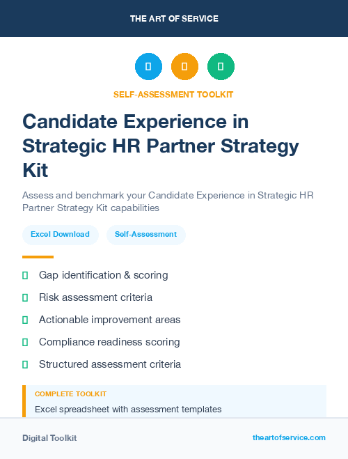 Candidate Experience in Strategic HR Partner Strategy Kit