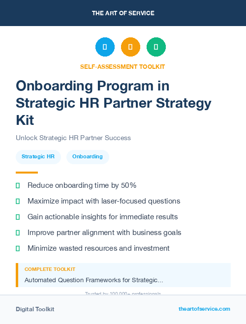 Onboarding Program in Strategic HR Partner Strategy Kit