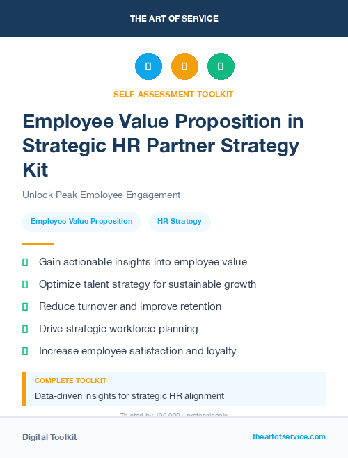 Employee Value Proposition in Strategic HR Partner Strategy Kit