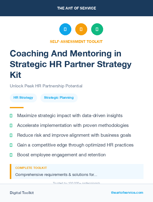 Coaching And Mentoring in Strategic HR Partner Strategy Kit