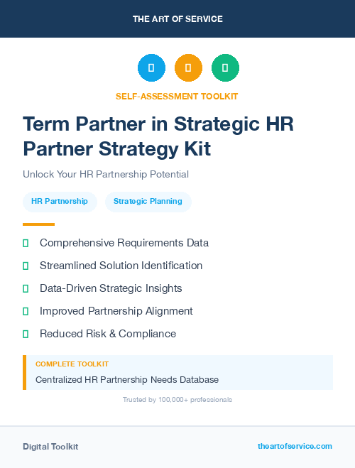 Term Partner in Strategic HR Partner Strategy Kit