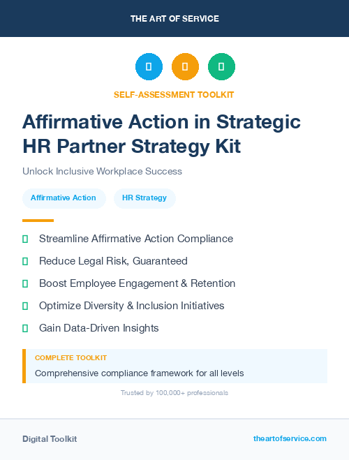 Affirmative Action in Strategic HR Partner Strategy Kit