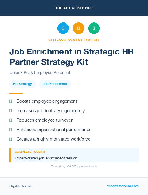 Job Enrichment in Strategic HR Partner Strategy Kit
