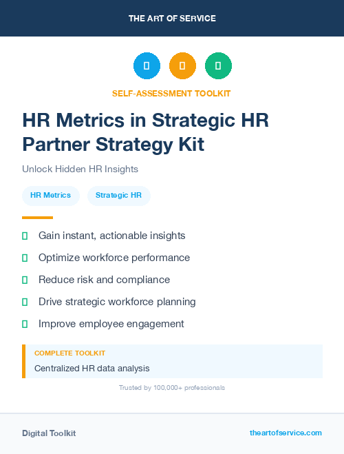 HR Metrics in Strategic HR Partner Strategy Kit