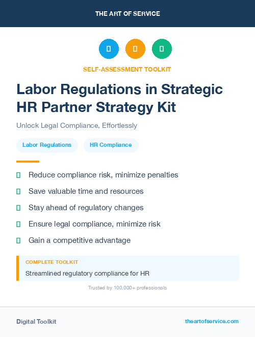Labor Regulations in Strategic HR Partner Strategy Kit