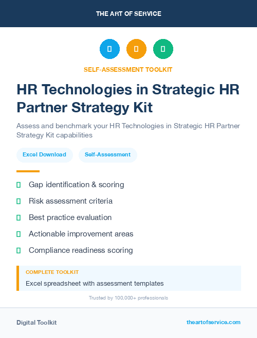 HR Technologies in Strategic HR Partner Strategy Kit