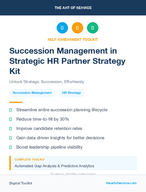Succession Management in Strategic HR Partner Strategy Kit