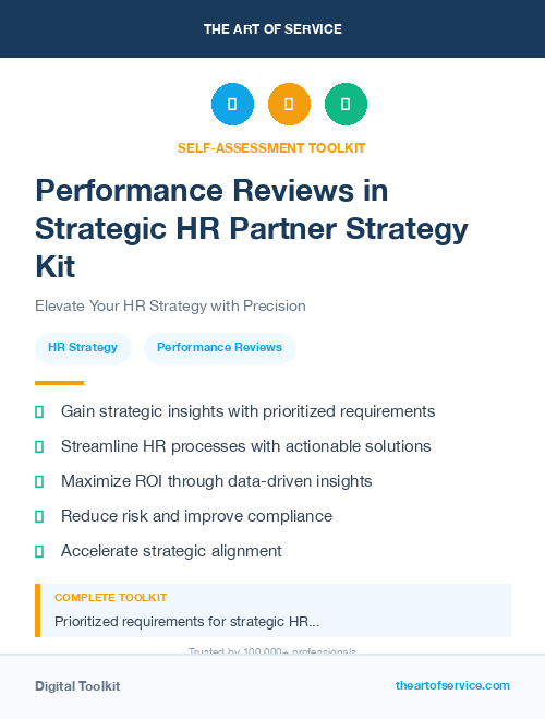 Performance Reviews in Strategic HR Partner Strategy Kit