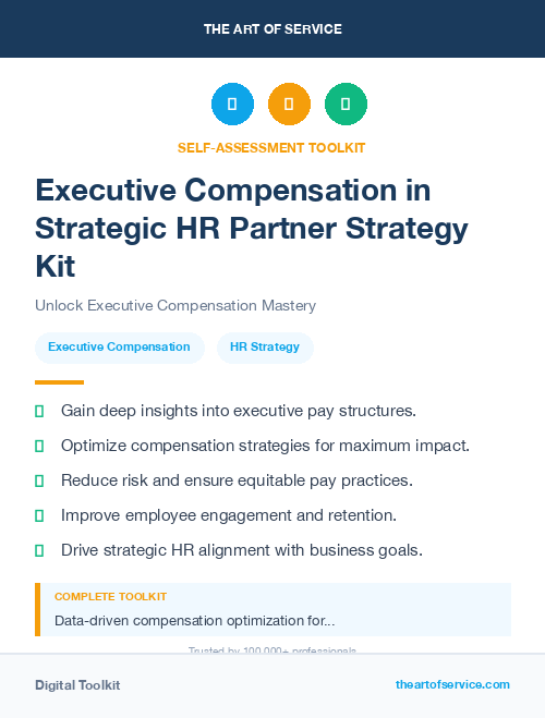 Executive Compensation in Strategic HR Partner Strategy Kit