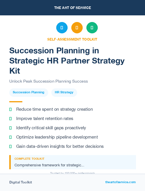 Succession Planning in Strategic HR Partner Strategy Kit