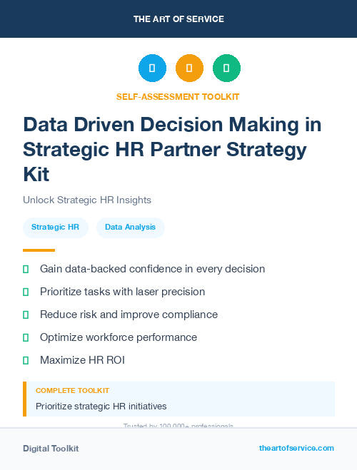 Data Driven Decision Making in Strategic HR Partner Strategy Kit