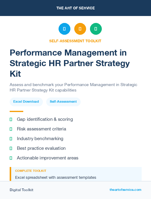 Performance Management in Strategic HR Partner Strategy Kit