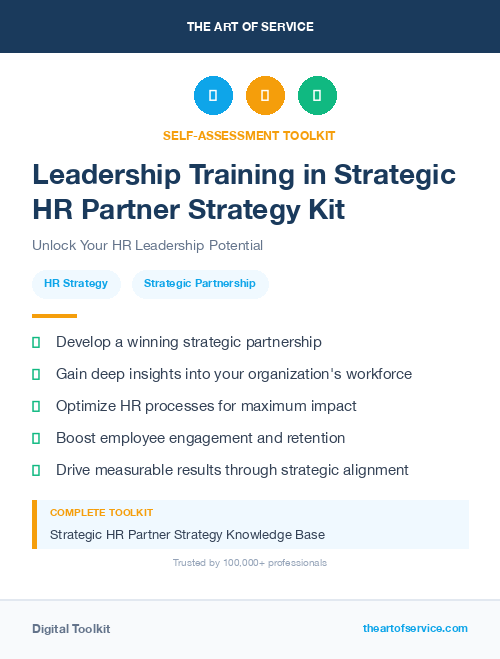 Leadership Training in Strategic HR Partner Strategy Kit