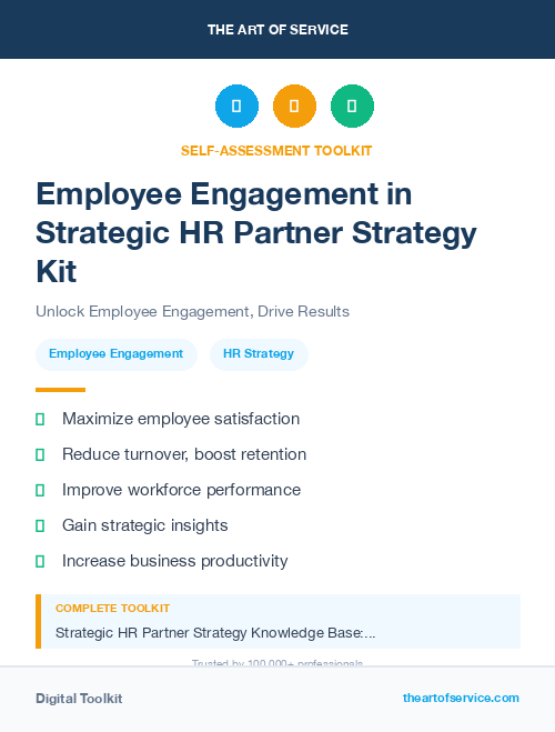Employee Engagement in Strategic HR Partner Strategy Kit