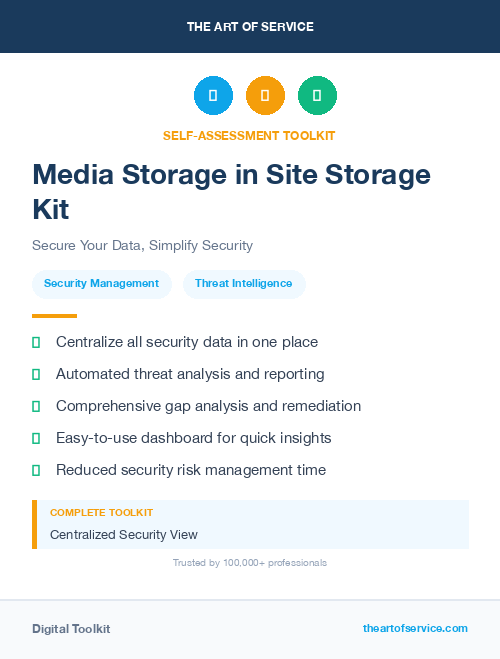 Media Storage in Site Storage Kit