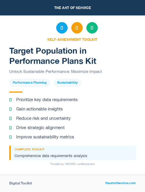 Target Population in Performance Plans Kit