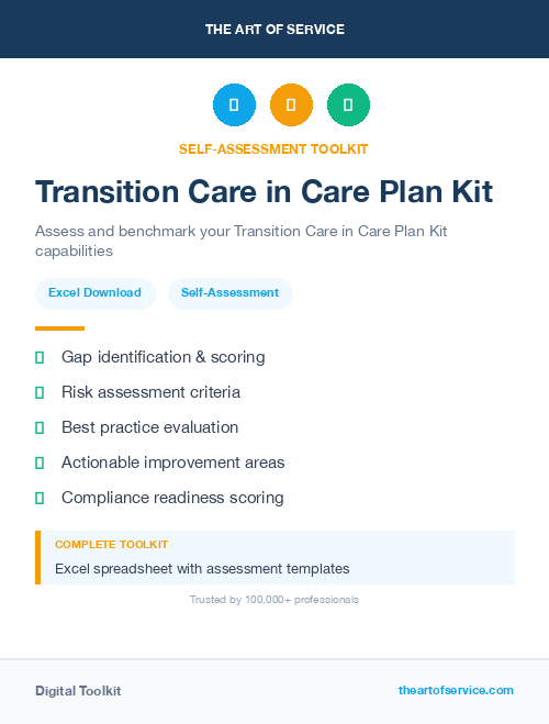 Transition Care in Care Plan Kit