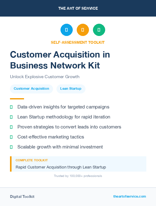 Customer Acquisition in Business Network Kit