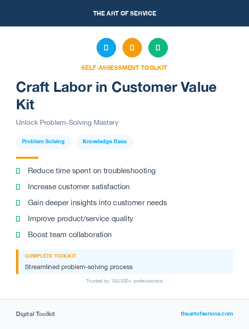Craft Labor in Customer Value Kit