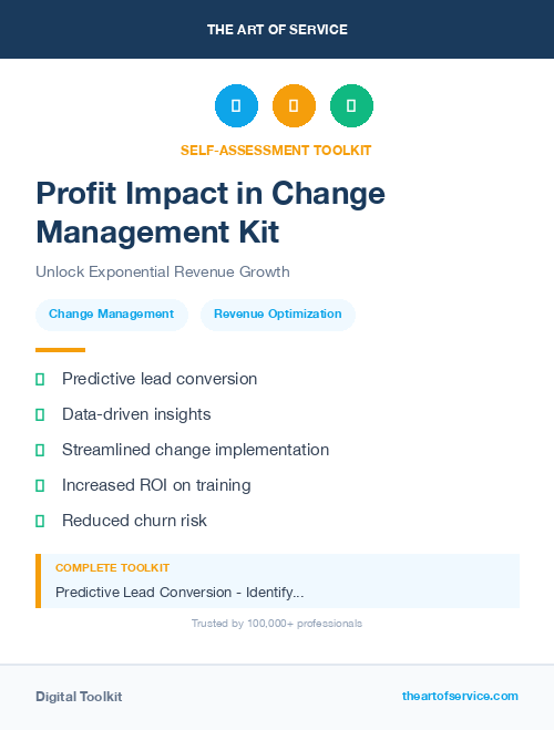 Profit Impact in Change Management Kit